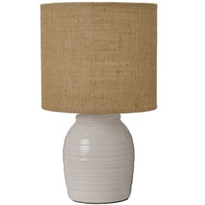 Ib Laursen Aura Tischlampe H32 cm, Jute/Wei�