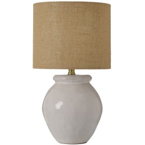 Ib Laursen Aura Tischlampe H49,5 cm, Jute/Wei&szlig;