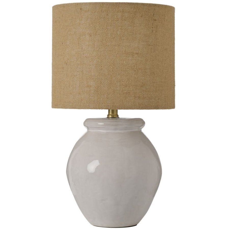 Ib Laursen Aura Tischlampe H49,5 cm, Jute/Wei&szlig;