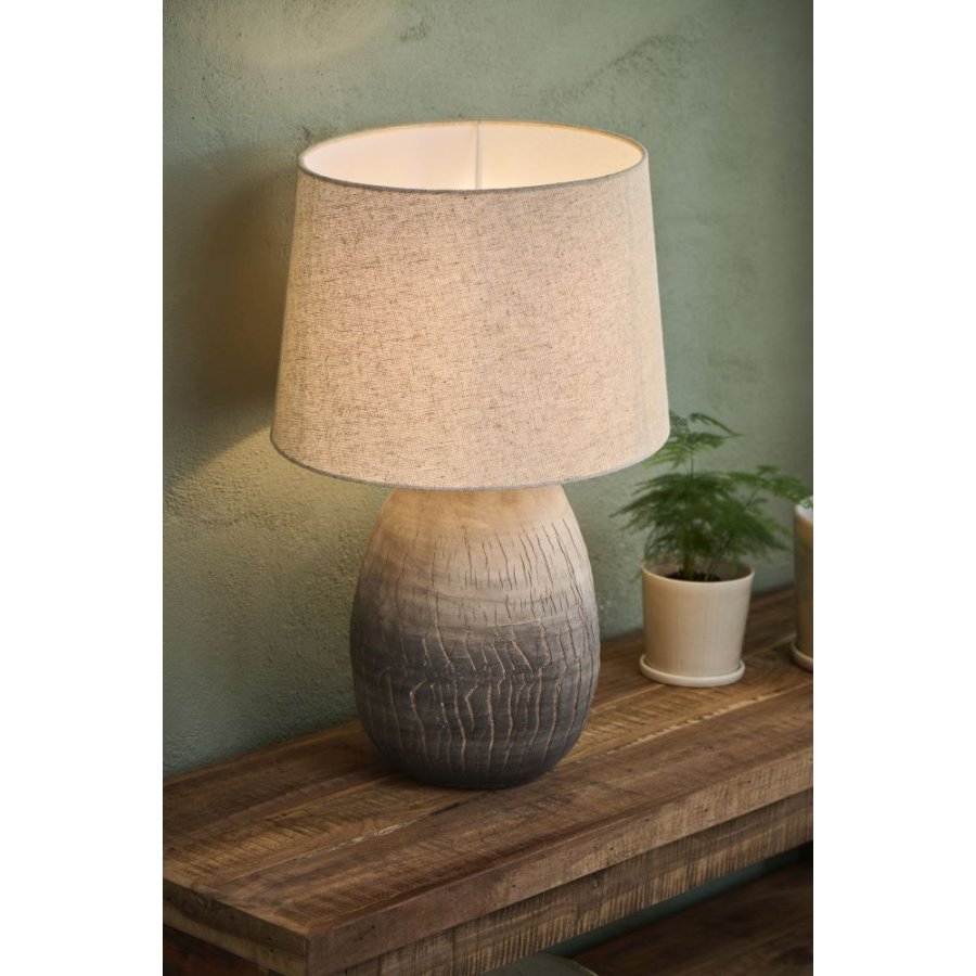 Ib Laursen Aura Tischlampe H57,5 cm, Leinen/Braun