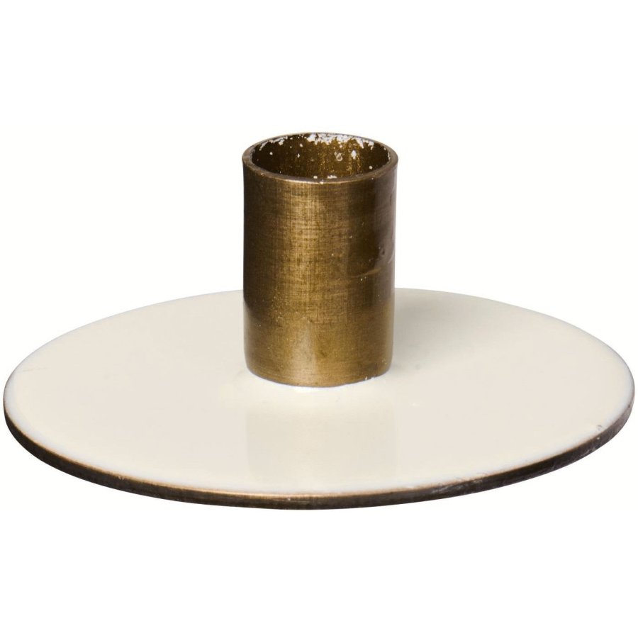 Ib Laursen Kerzenhalter H2,5 cm, Bronze/Butter Cream