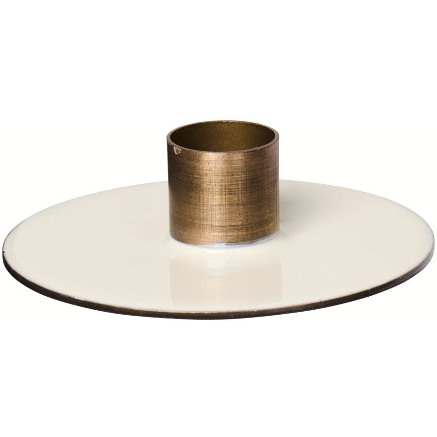 Ib Laursen Kerzenhalter H2,5 cm, Bronze/Butter Cream