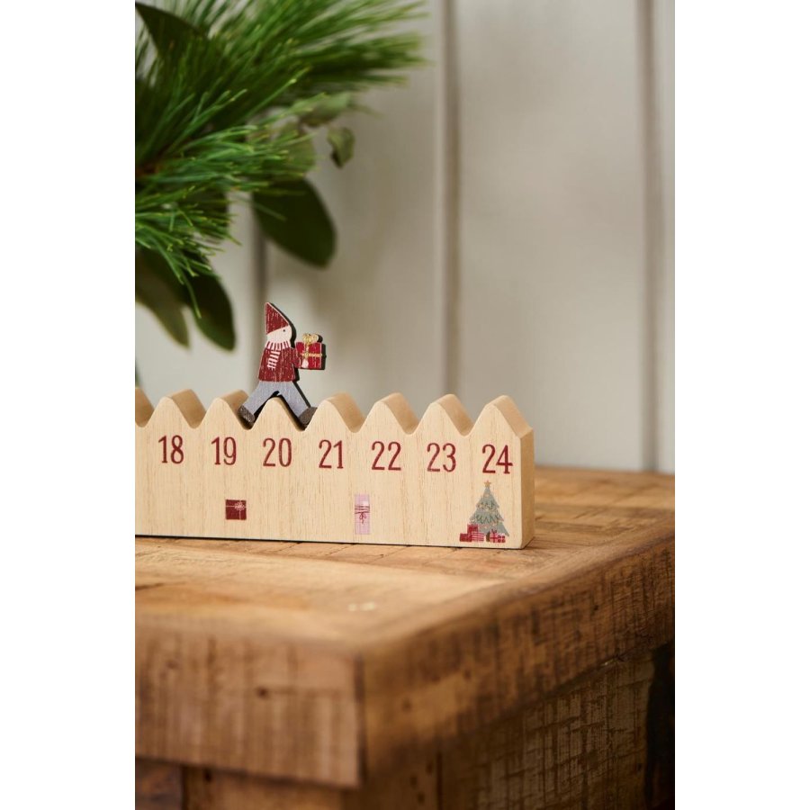 Ib Laursen Adventskalender 50 cm, Weihnachtsmann Mit Weihnachtsgeschenk