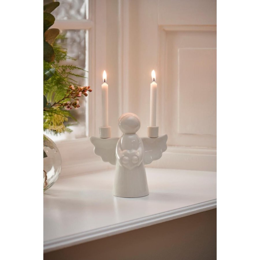 Ib Laursen Kandelaar Engel H17 cm, Wit