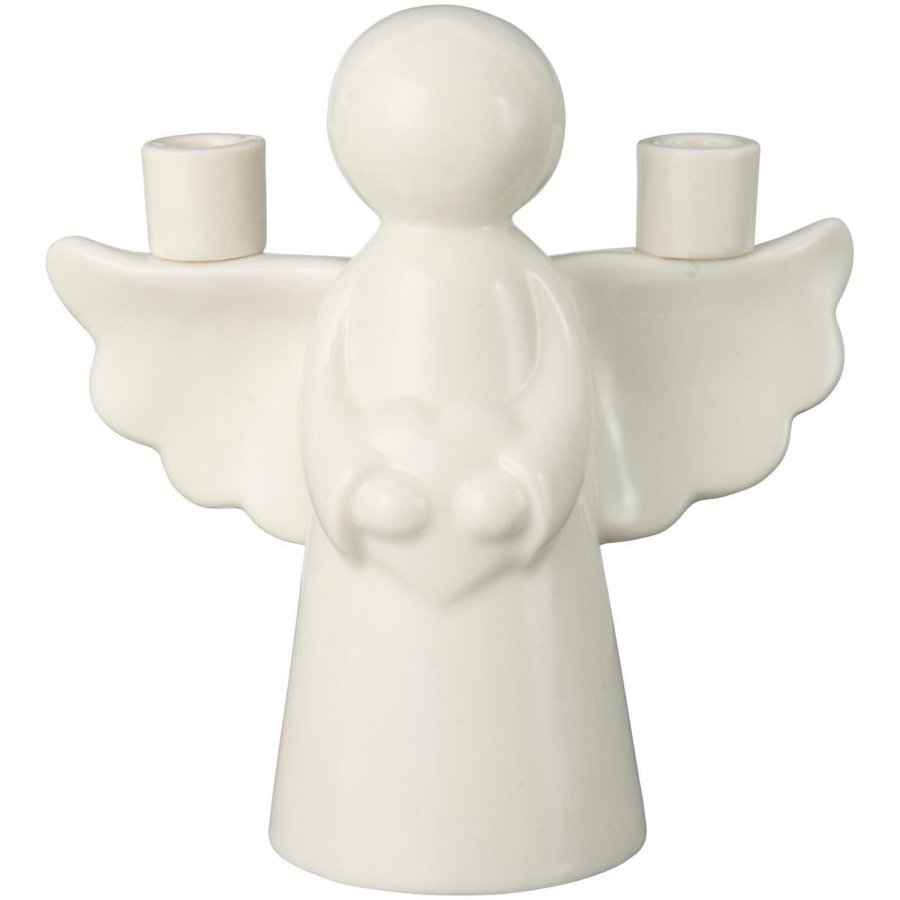 Ib Laursen Kandelaar Engel H17 cm, Wit