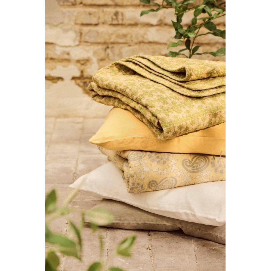 Ib Laursen Steppdecke 130x180 cm, Gelb/Gr�n