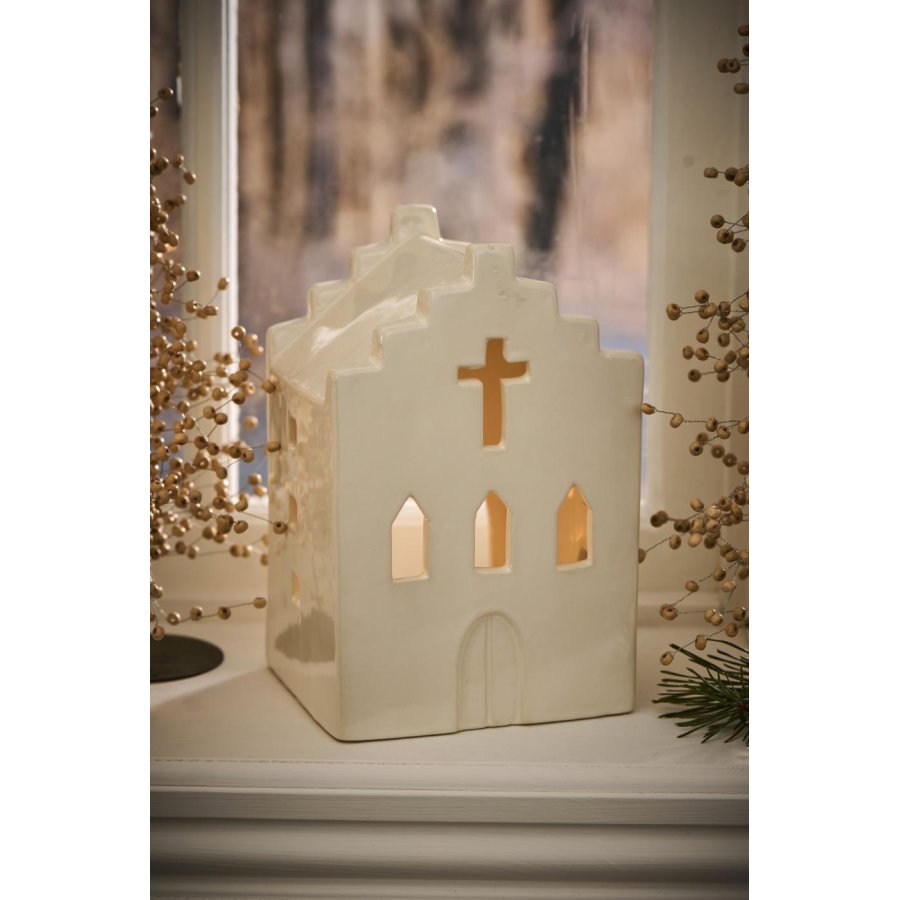 Ib Laursen Stillenat Lyshus-Kirche H19,2 cm, Creme