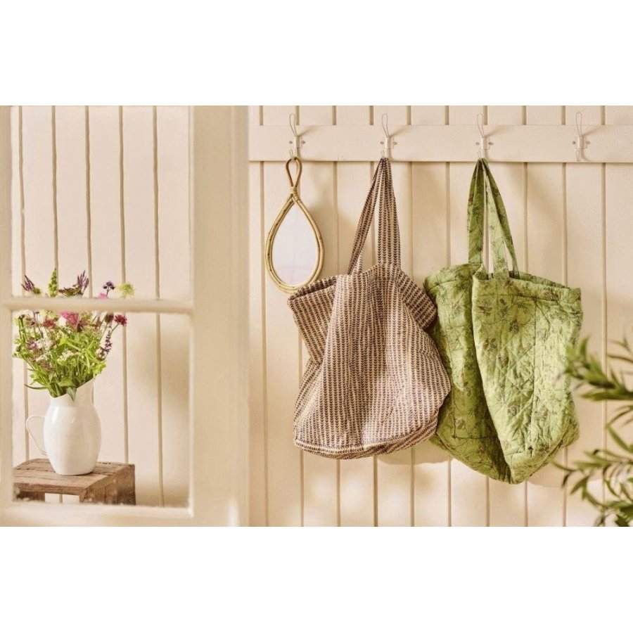 Ib Laursen Gesteppt Tasche 45x40 cm, Braun/Blau