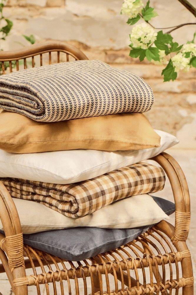 Ib Laursen Steppdecke 130x180 cm, Braun/Blau