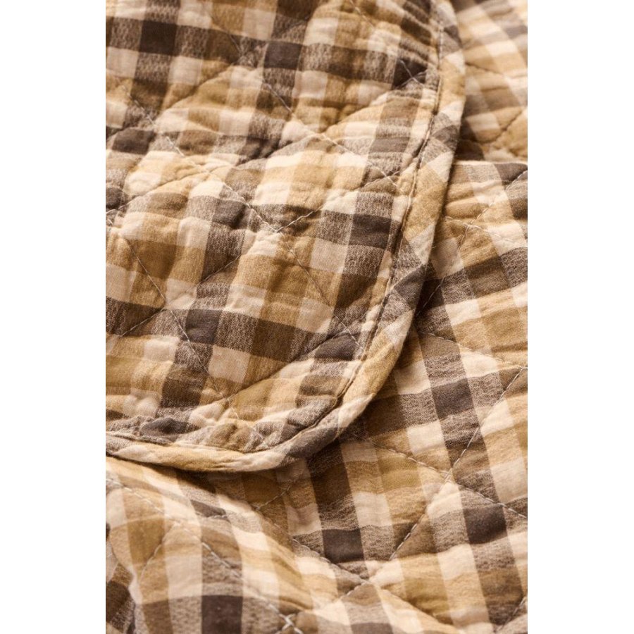 Ib Laursen Steppdecke 130x180 cm, Braun/Gelb/Beige