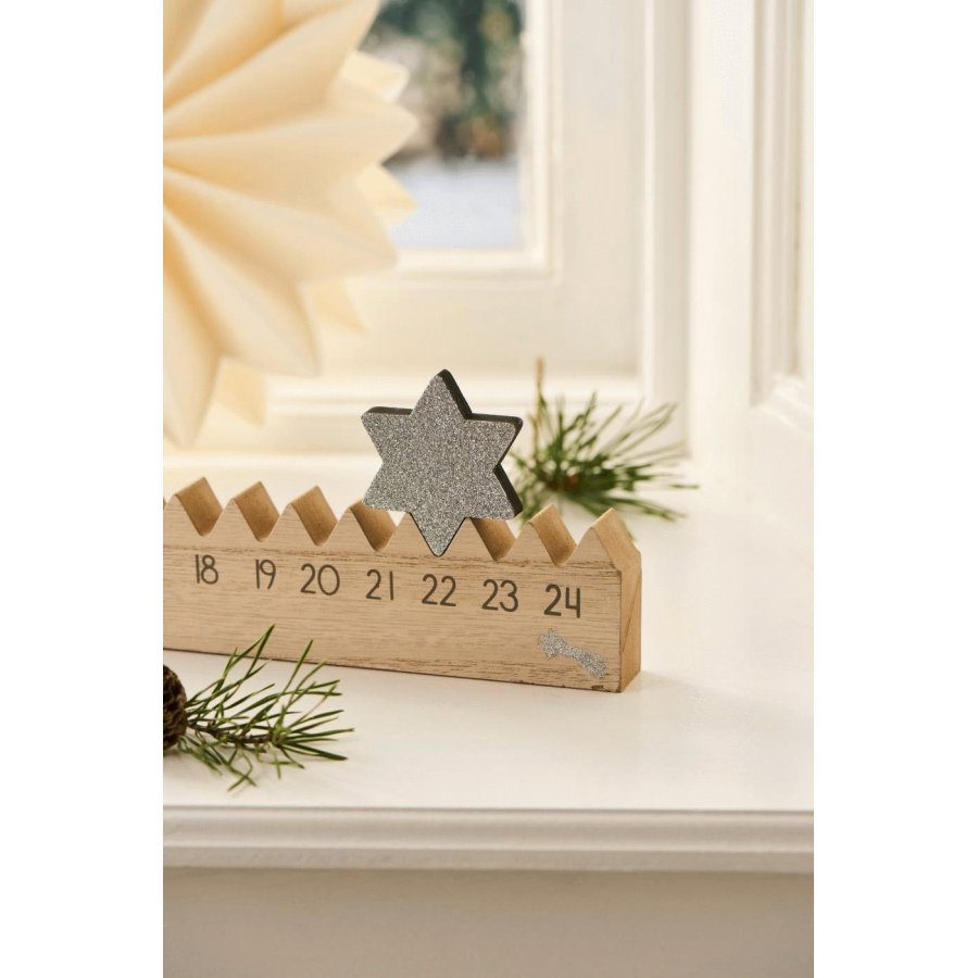 Ib Laursen Adventskalender 50cm, Silberner Stern