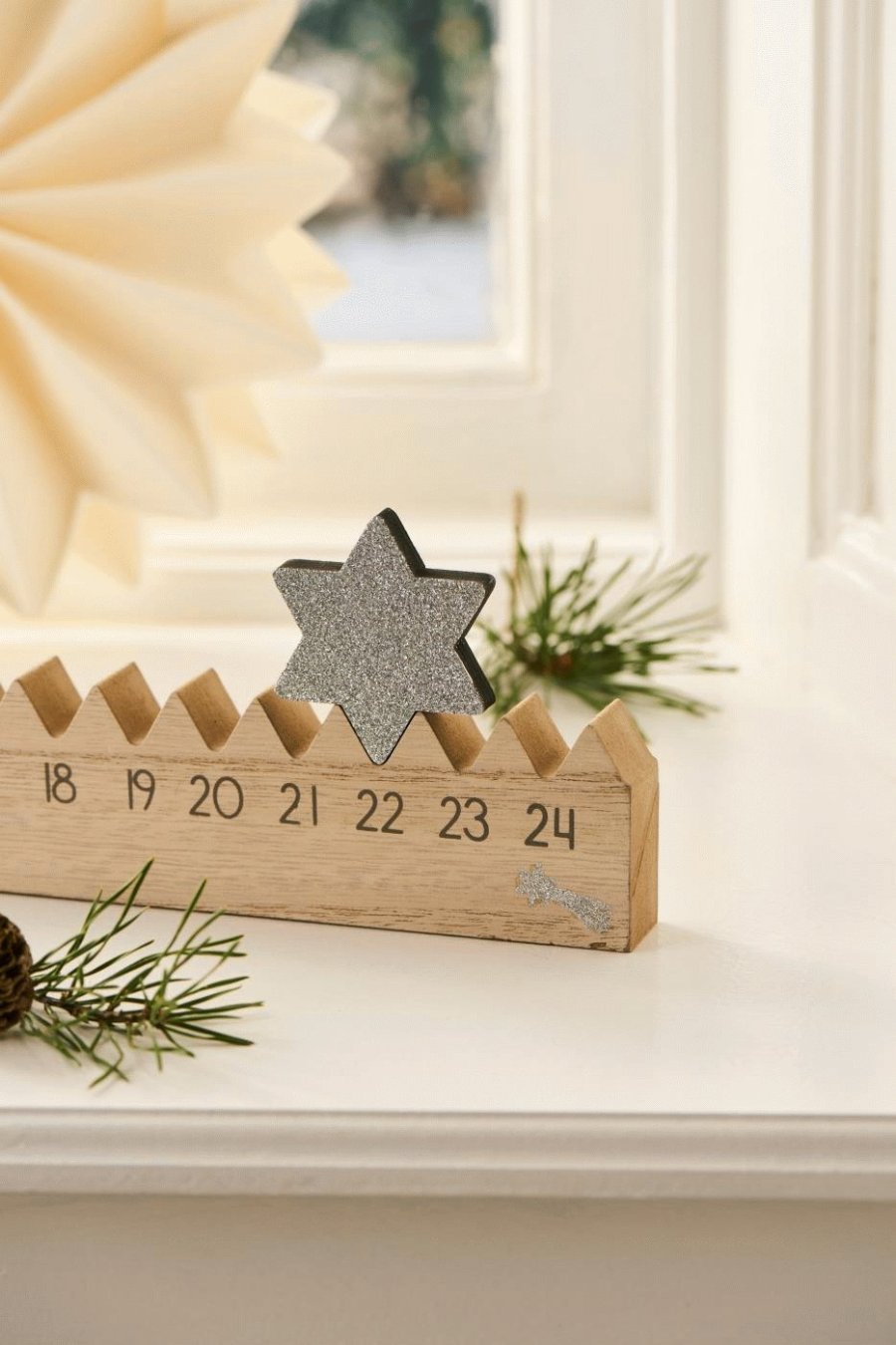 Ib Laursen Adventskalender 50cm, Silberner Stern