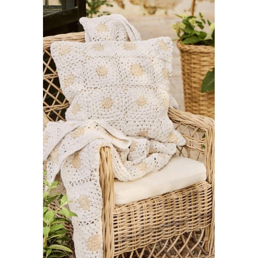 Ib Laursen Geh�kelte Kissenbezug 50x50 cm, Creme/Gelb