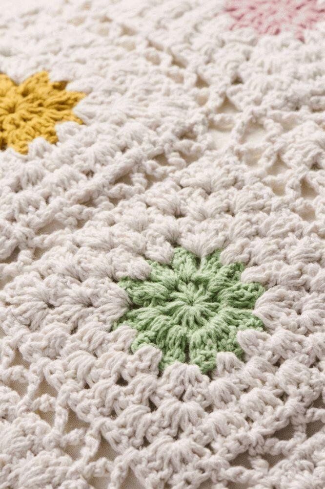 Ib Laursen Geh�kelte Kissenbezug 50x50 cm, Creme/Multi