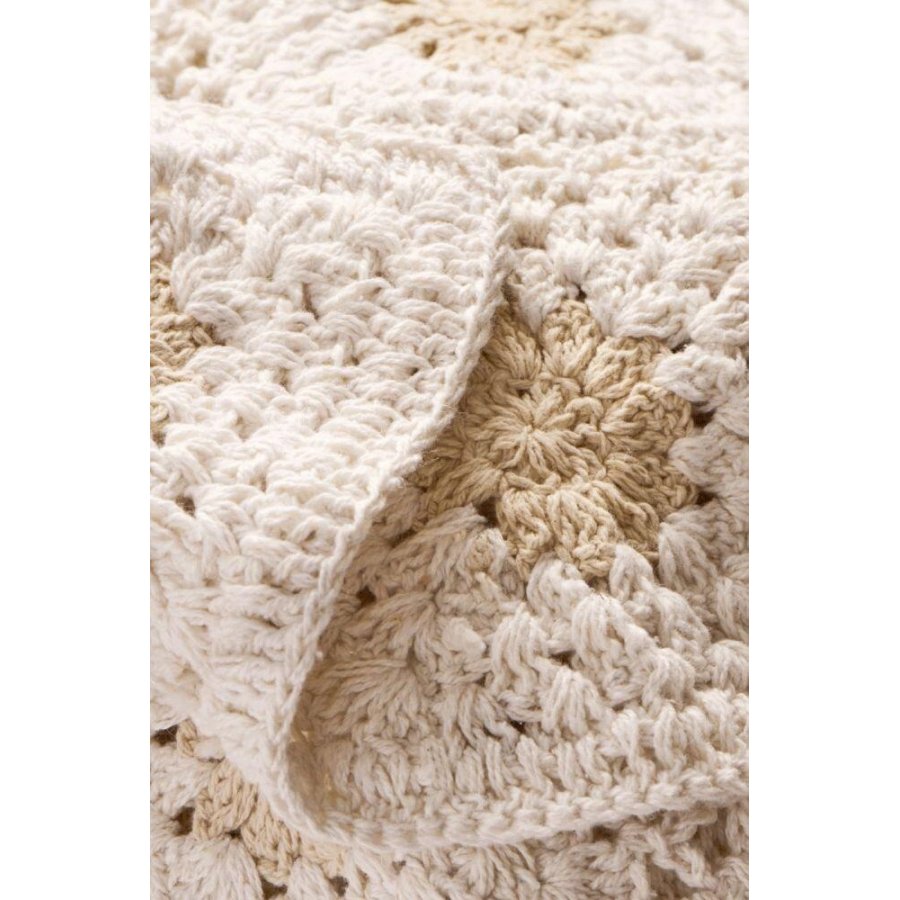 Ib Laursen Geh�kelte Decke 130x170 cm, Creme/Gelb