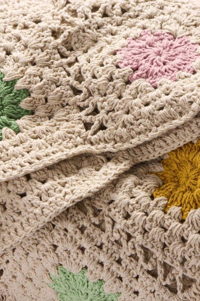 Ib Laursen Geh�kelte Decke 130x170 cm, Natur/Mehr