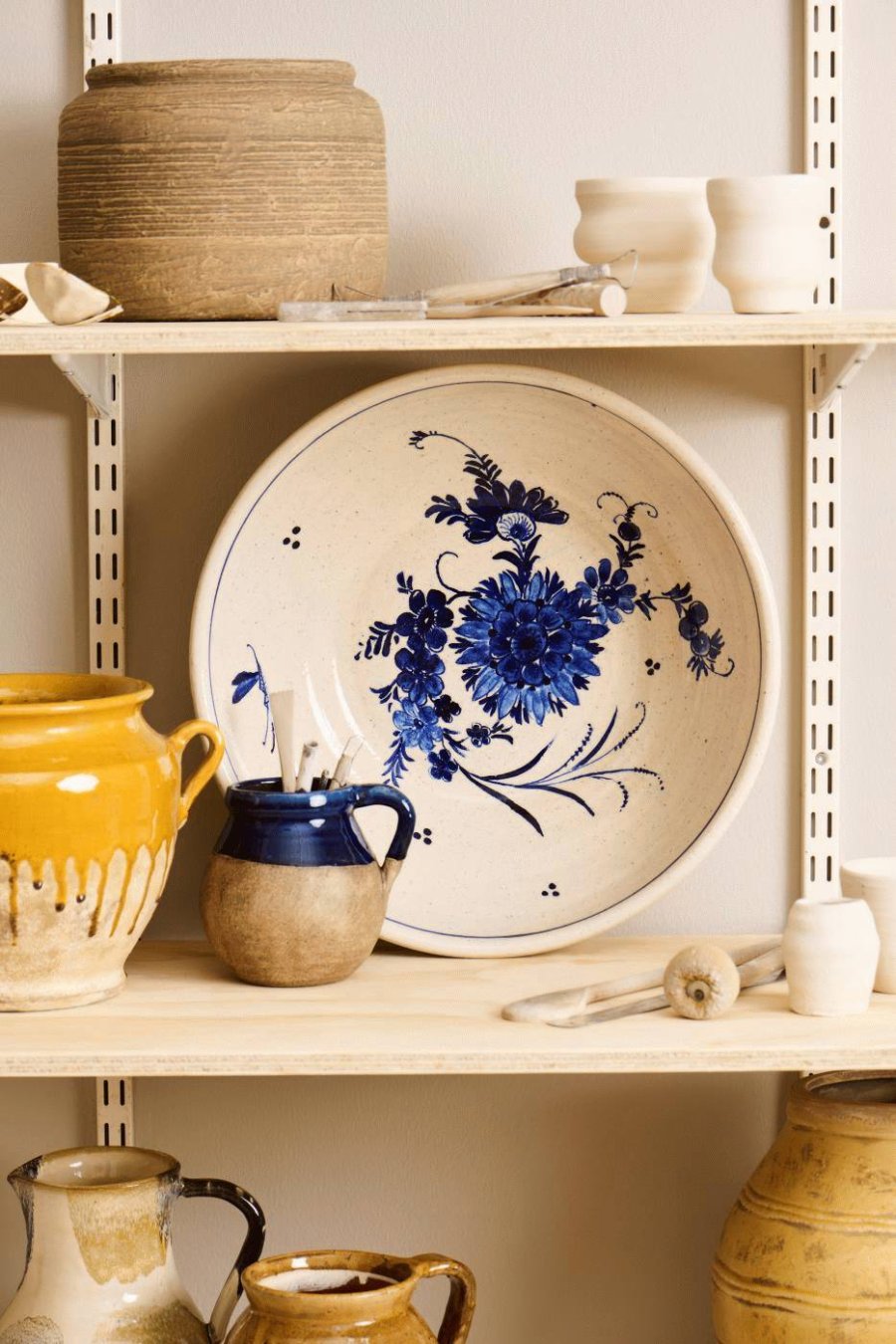 Ib Laursen Avignon Dekoschale 41 cm, Weiß/Blau