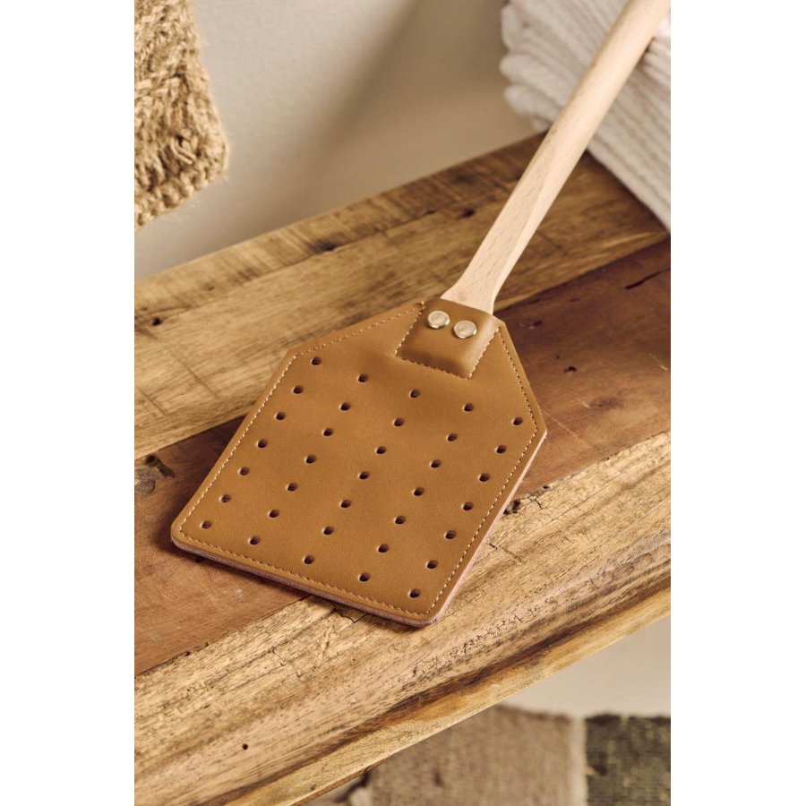 Ib Laursen Fliegenklatsche H49,5 cm, Buche/Leder