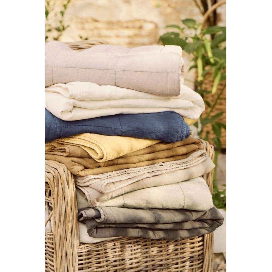 Ib Laursen Vintage Steppdecke 130x180 cm, Lemon Drop