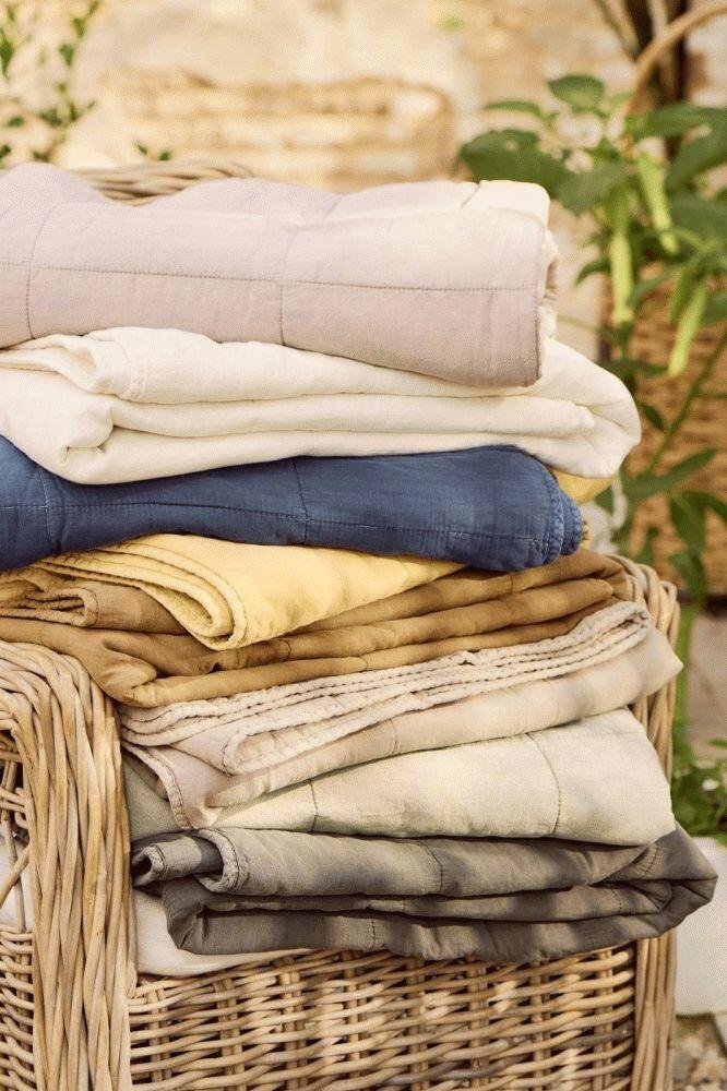 Ib Laursen Vintage Steppdecke 130x180 cm, Lemon Drop