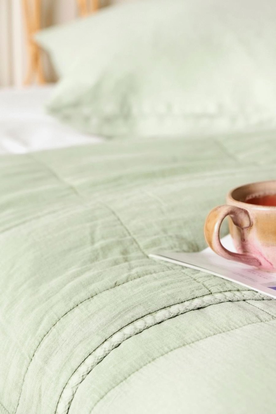 Ib Laursen Vintage Quilt Senget�ppe 240x240 cm, Pistacie