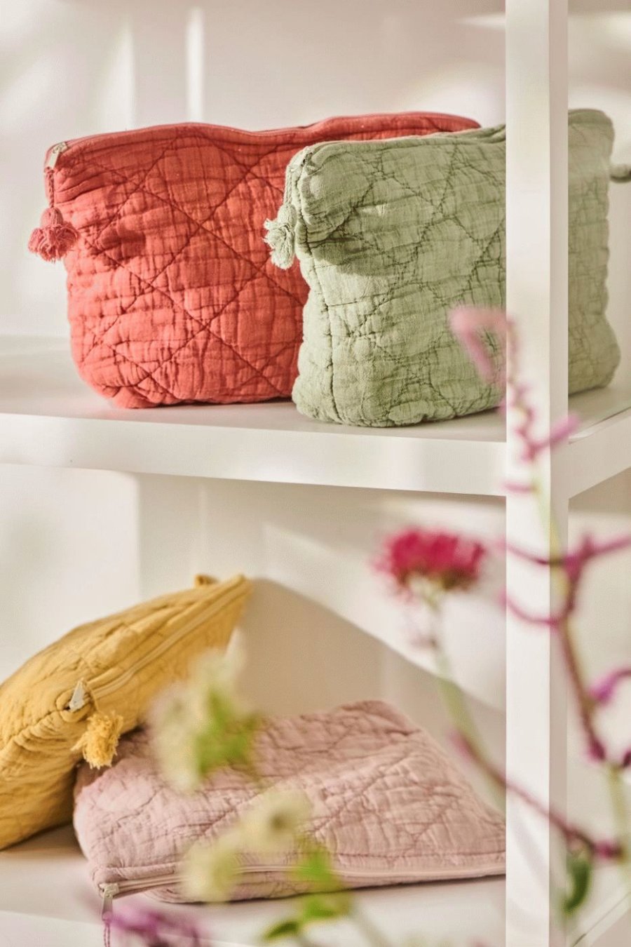 Ib Laursen Kosmetiktasche Gesteppt 28x18 cm, Lemon Drop