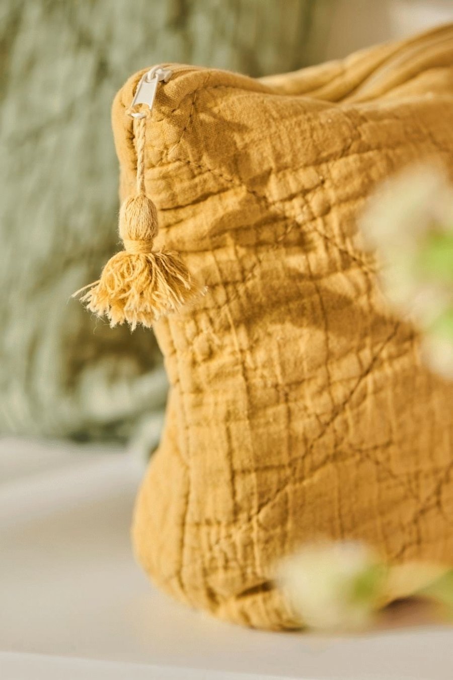 Ib Laursen Kosmetiktasche Gesteppt 28x18 cm, Lemon Drop