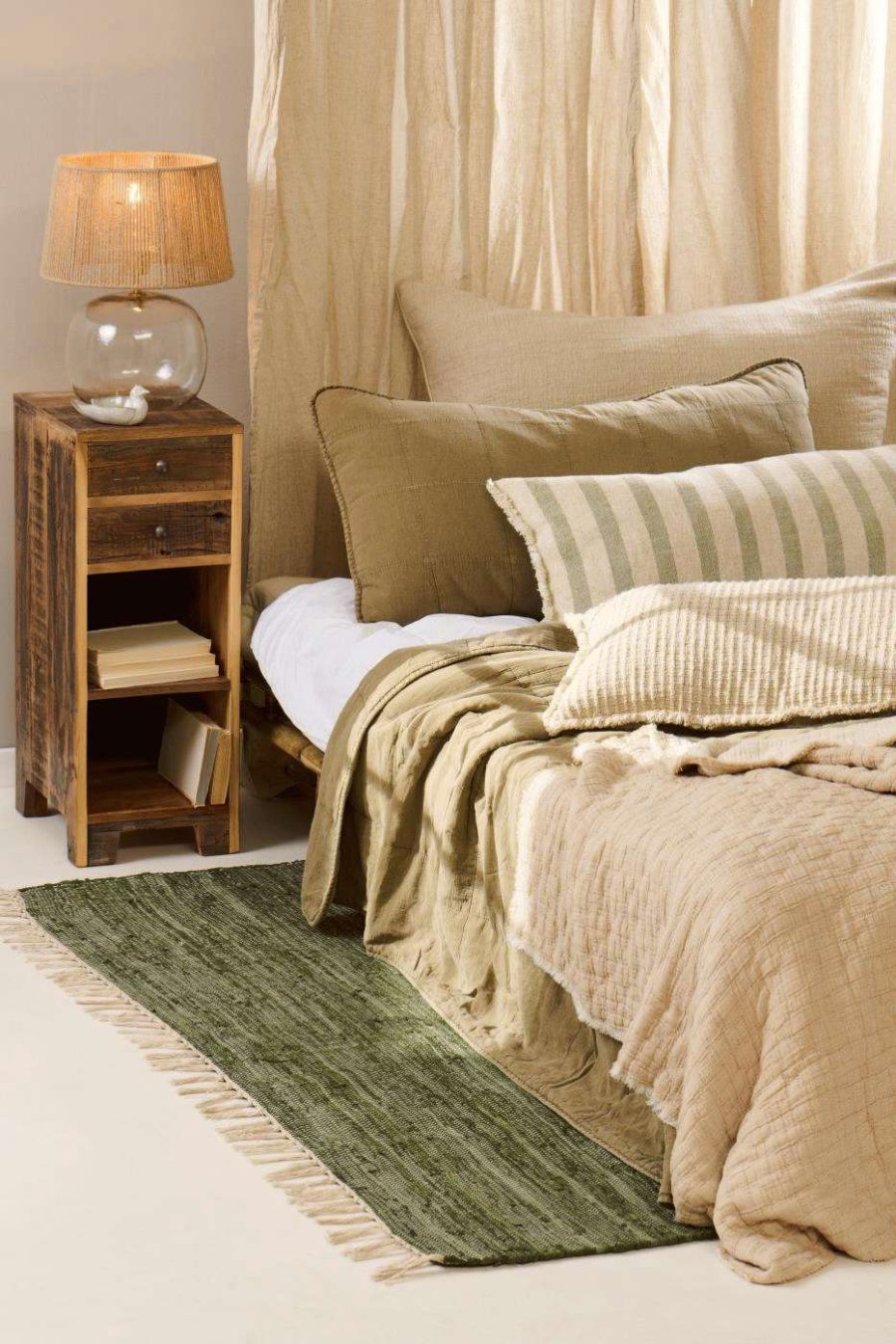 Ib Laursen Vintage Steppdecke 240x240 cm, Eucalyptus Green