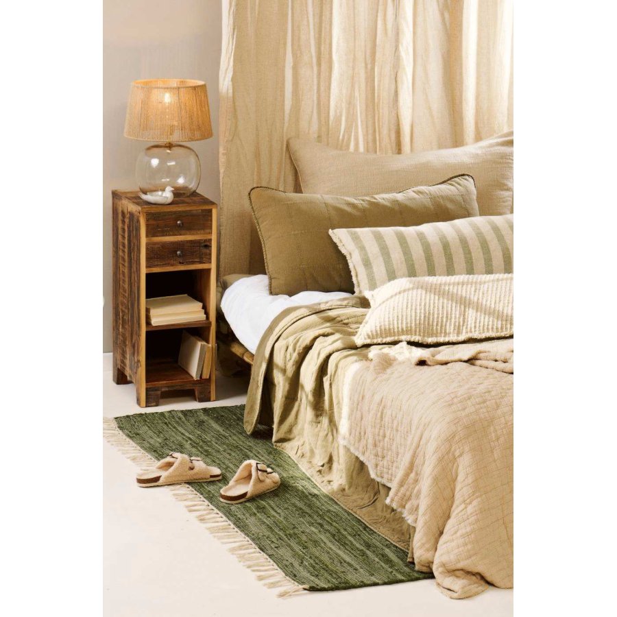 Ib Laursen Vintage Steppdecke 240x240 cm, Eucalyptus Green