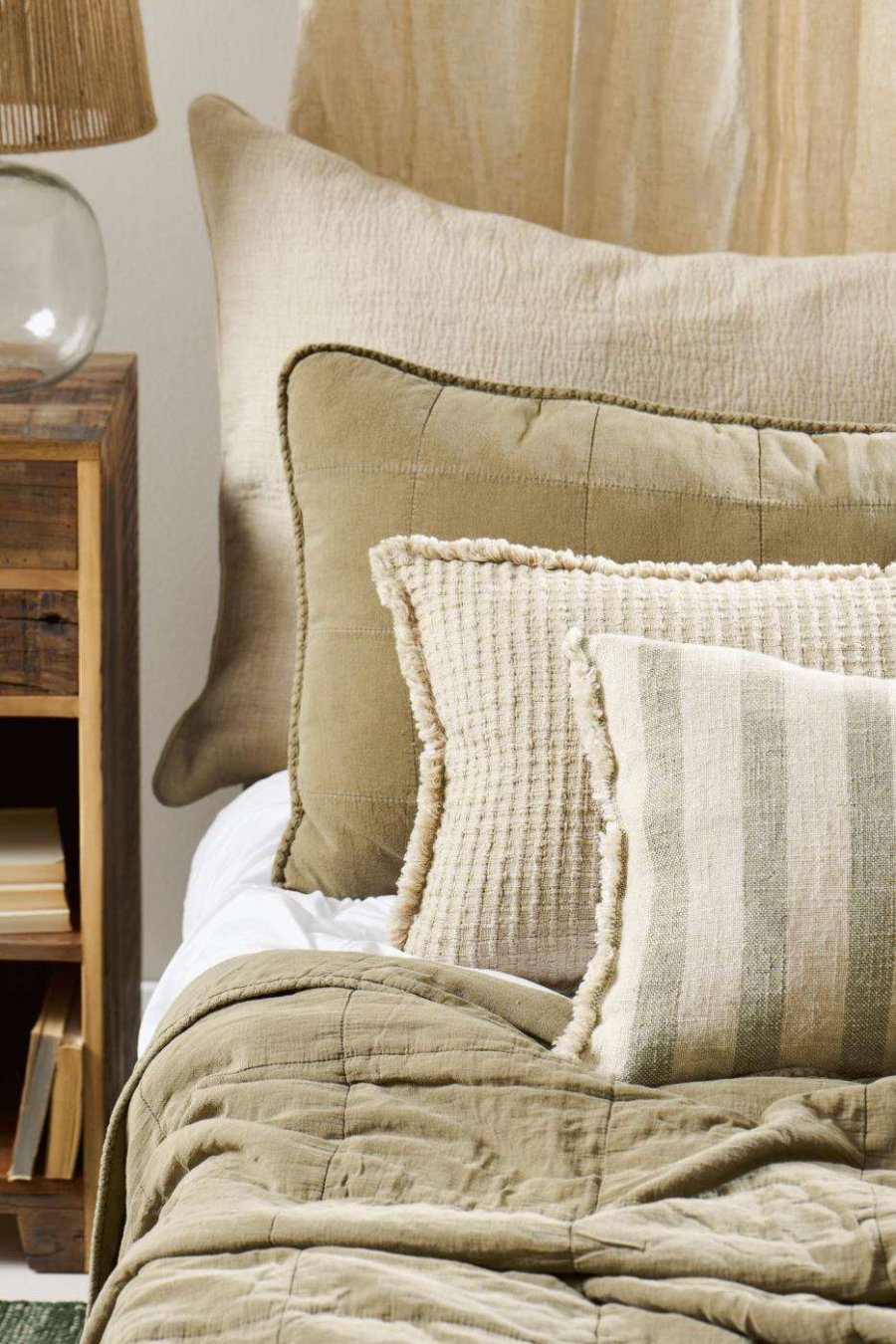 Ib Laursen Vintage Steppdecke 240x240 cm, Eucalyptus Green