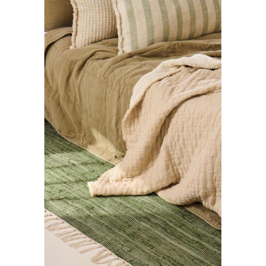 Ib Laursen Vintage Steppdecke 240x240 cm, Eucalyptus Green