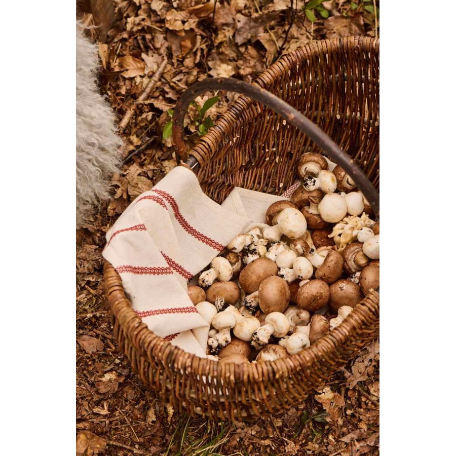 Ib Laursen Rebecca Geschirrtuch 50x70 cm, Natur/Rostfarben