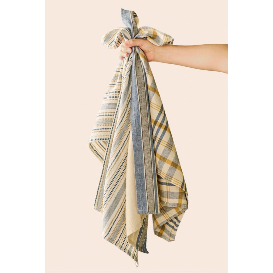 Ib Laursen Walter Geschirrtuch 50x70 cm, Natur/Blau/Grau