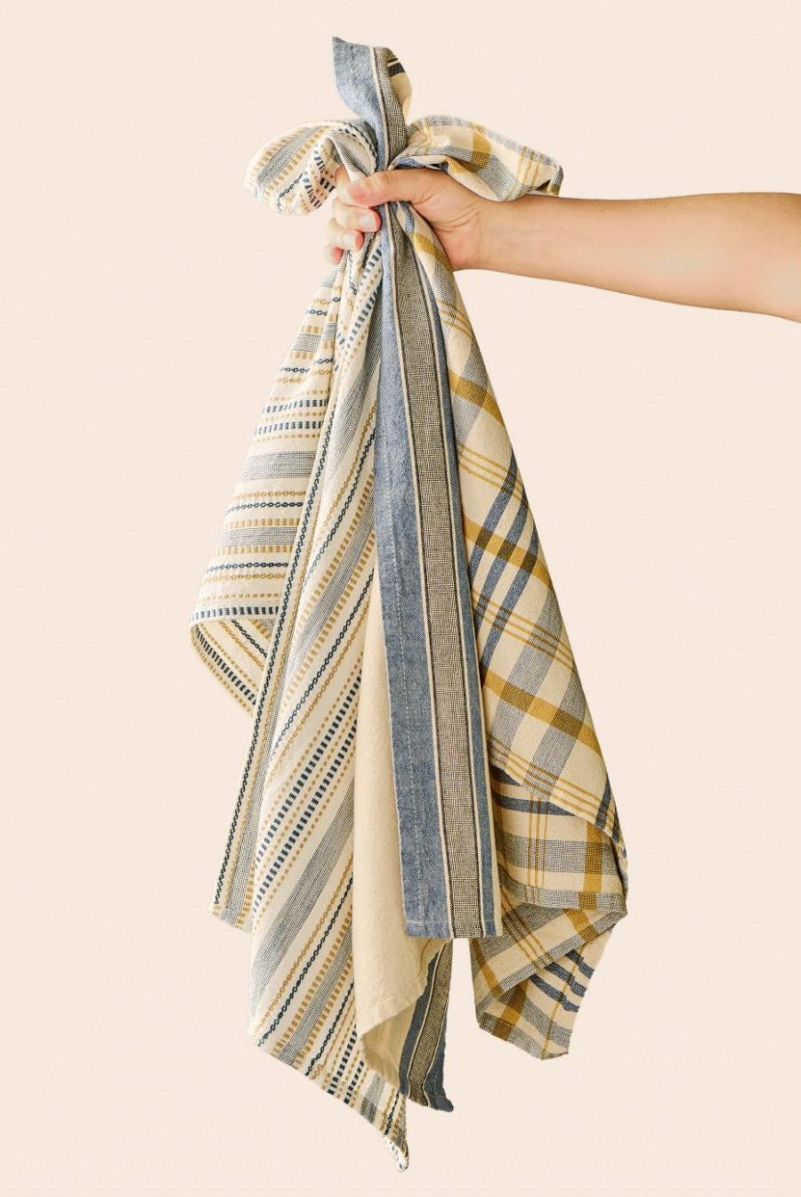 Ib Laursen Walter Geschirrtuch 50x70 cm, Natur/Blau/Grau