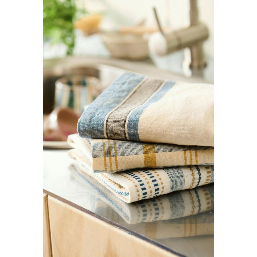 Ib Laursen Walter Geschirrtuch 50x70 cm, Natur/Blau/Grau