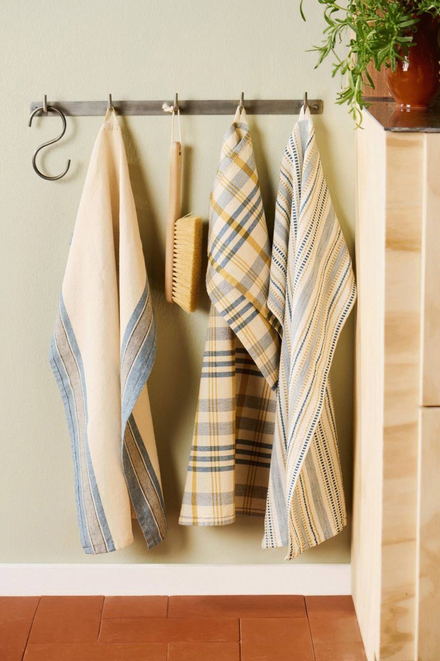 Ib Laursen Walter Geschirrtuch 50x70 cm, Natur/Blau/Grau