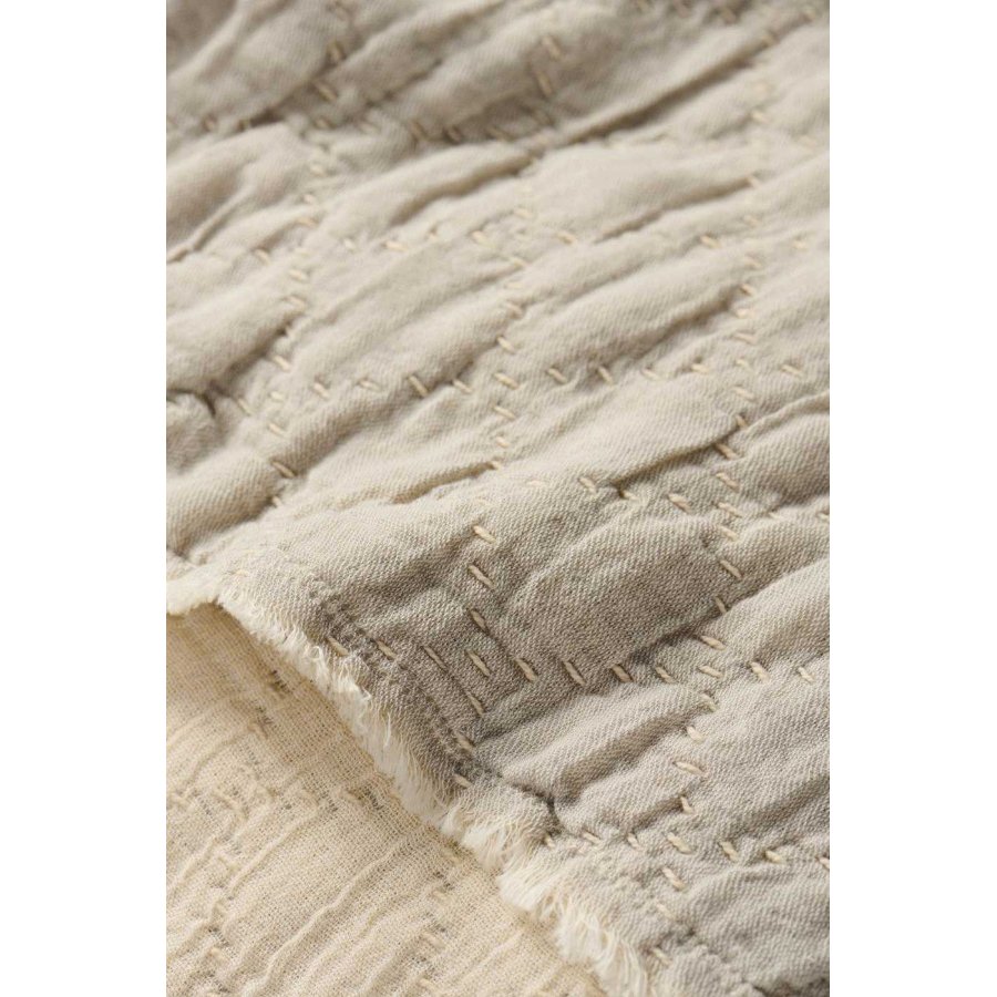 Ib Laursen Bettberwurf 240x240 cm, Staubiges Blau/Off-White