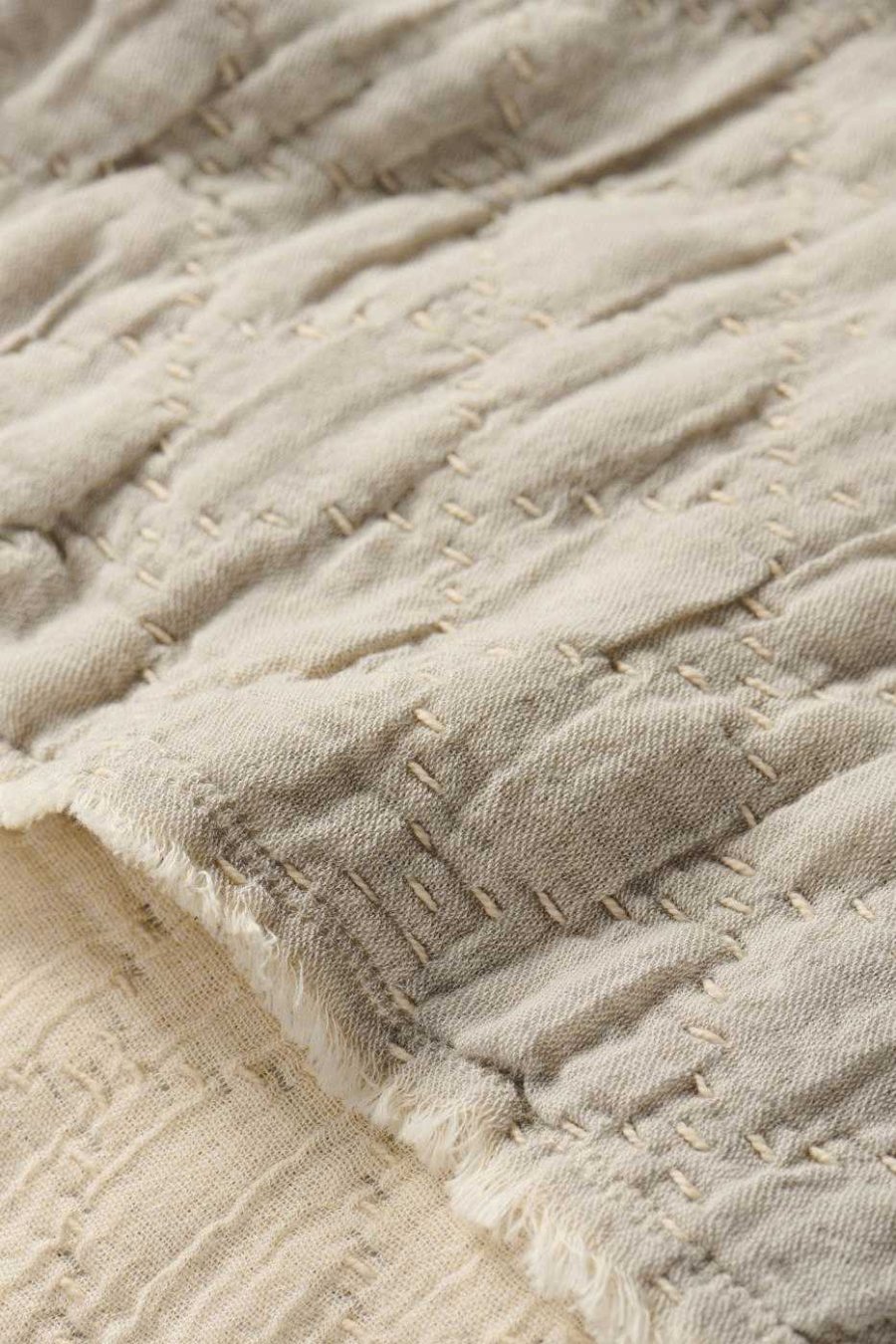 Ib Laursen Bettberwurf 240x240 cm, Staubiges Blau/Off-White