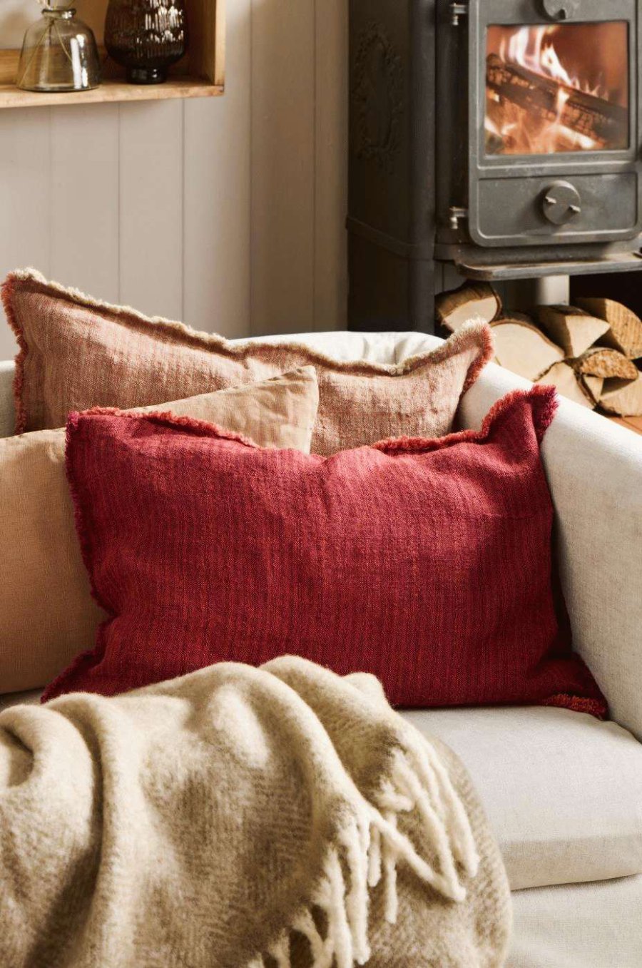 Ib Laursen Kissenbezug 40x60 cm, Rost/Bordeaux