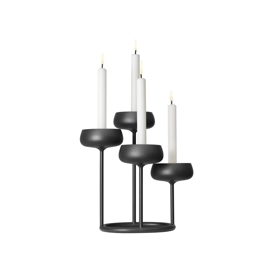 Iittala Nappula Kandelaber 25,1x26,3 cm, Mrkegr
