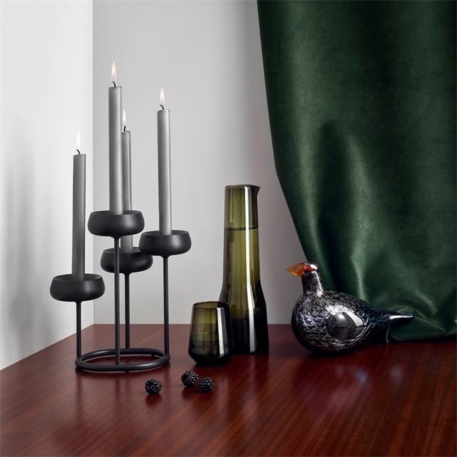 Iittala Nappula Kandelaber 25,1x26,3 cm, Mrkegr