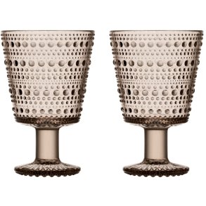 Iittala Kastehelmi Stielglas 2er Set 26 cl, Leinen