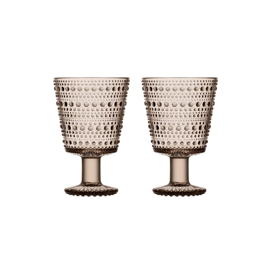 Iittala Kastehelmi Stielglas 2er Set 26 cl, Leinen