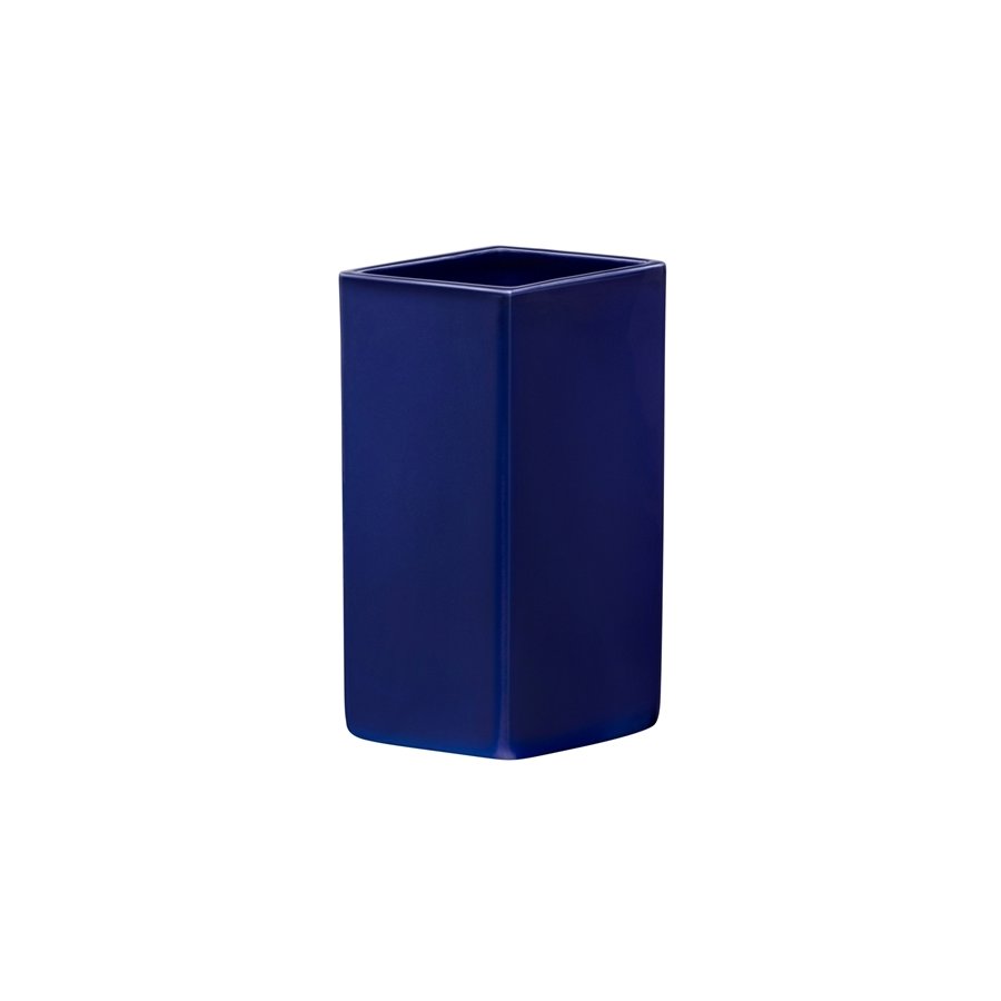 Iittala Ruutu Keramik Vase H18 cm, Dunkelblau