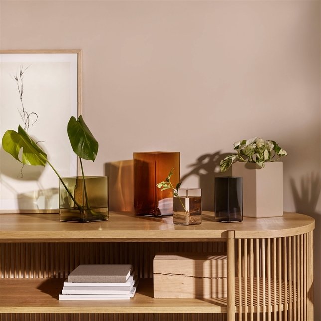 Iittala Ruutu Keramik Vase H22,5 cm, Beige