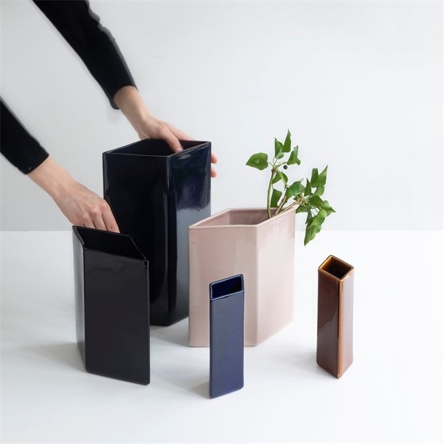 Iittala Ruutu Keramik Vase H22,5 cm, Beige