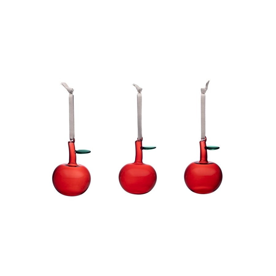 Iittala Glas-Apfel 3er Set, Rot