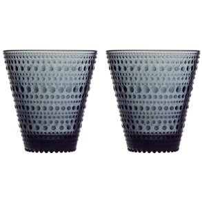 Iittala Kastehelmi Glas 2er Set, 30 cl, Dunkelgrau