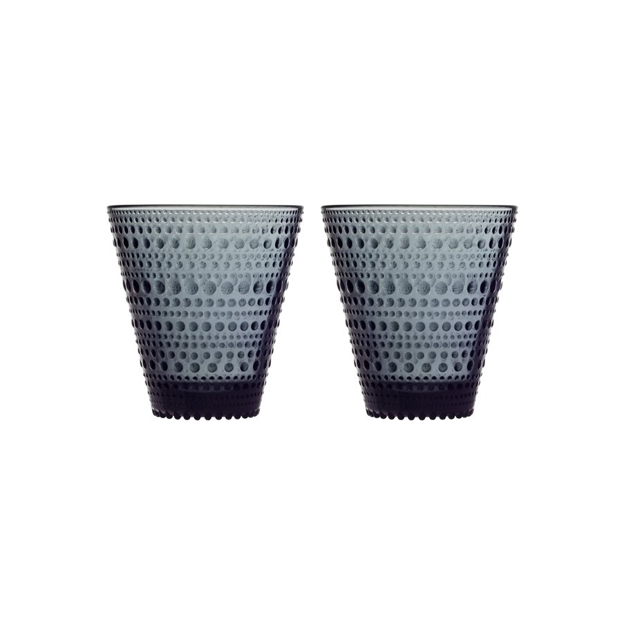 Iittala Kastehelmi Glas 2er Set, 30 cl, Dunkelgrau