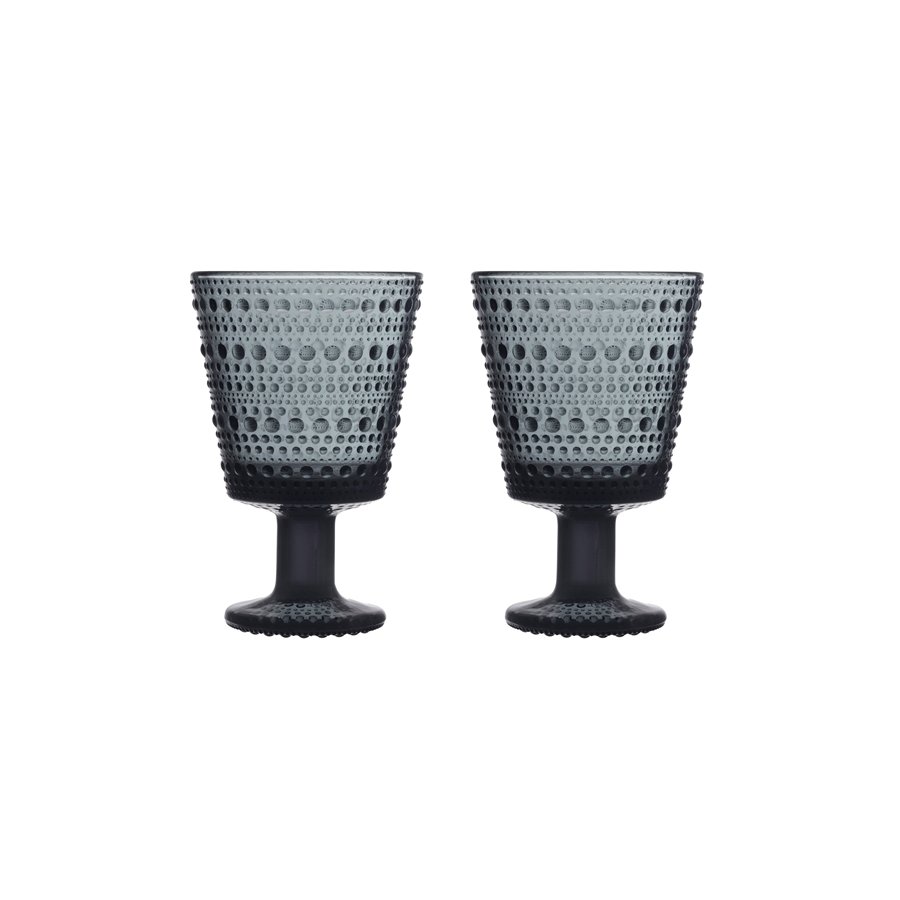 Iittala Kastehelmi Stielglas2er Set 26 cl, Dunkelgrau